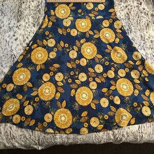 LuLaRoe Blue and Yellow A-Line Skirt